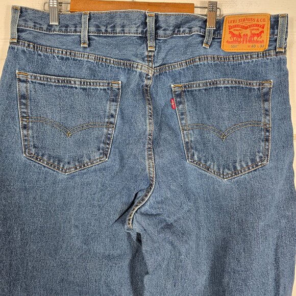 Levis 550 Blue Jeans Size 40X32 Men's Straight Leg Denim 2018 - Picture 3 of 7